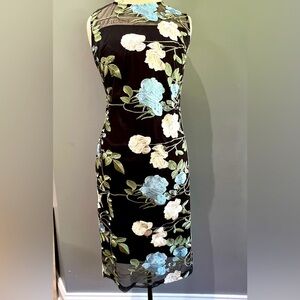 Calvin Klein Black Floral Midi Dress